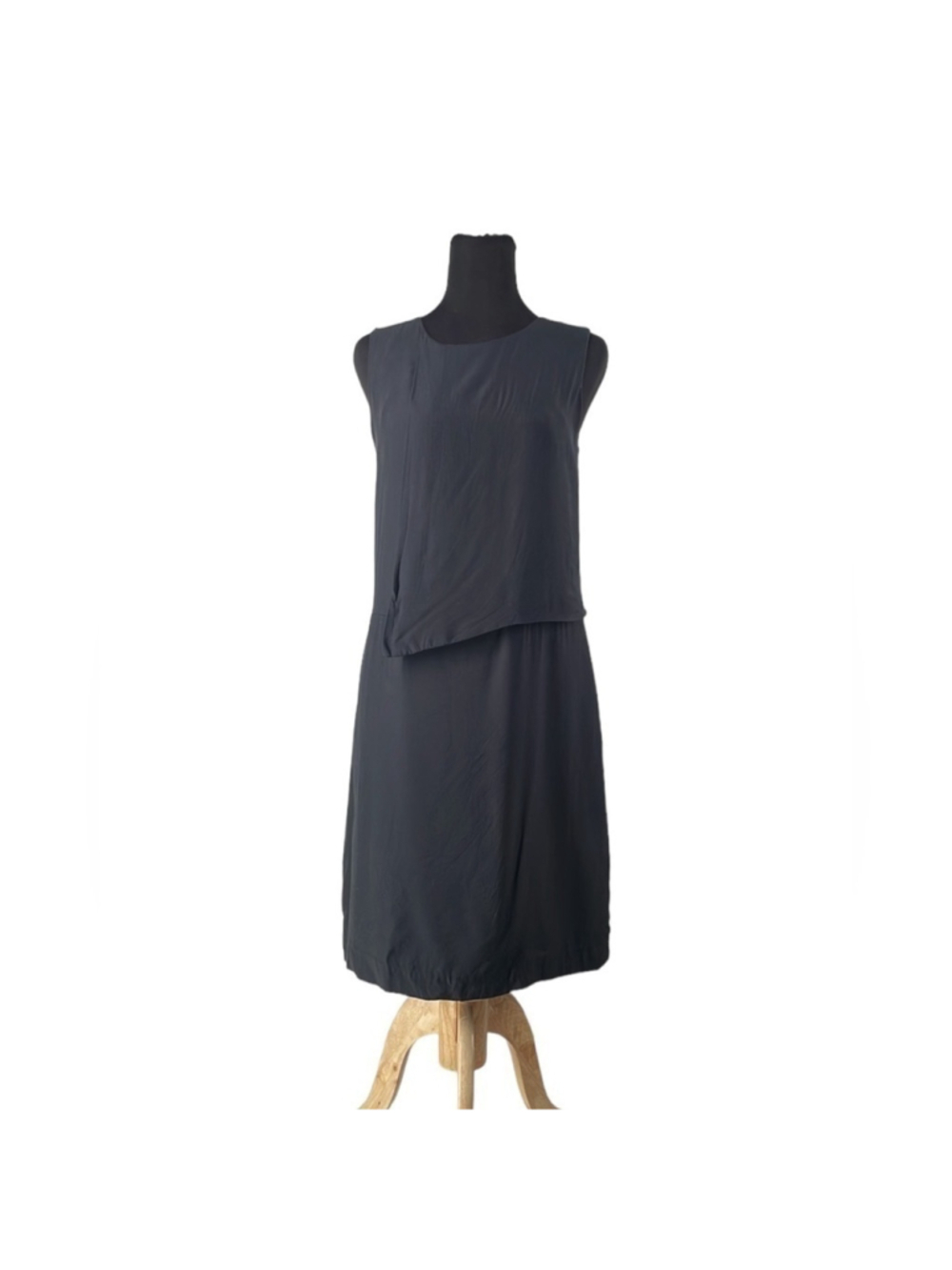 Kate Spade Saturday silk blend black dress little black dress modest neck sz 2
